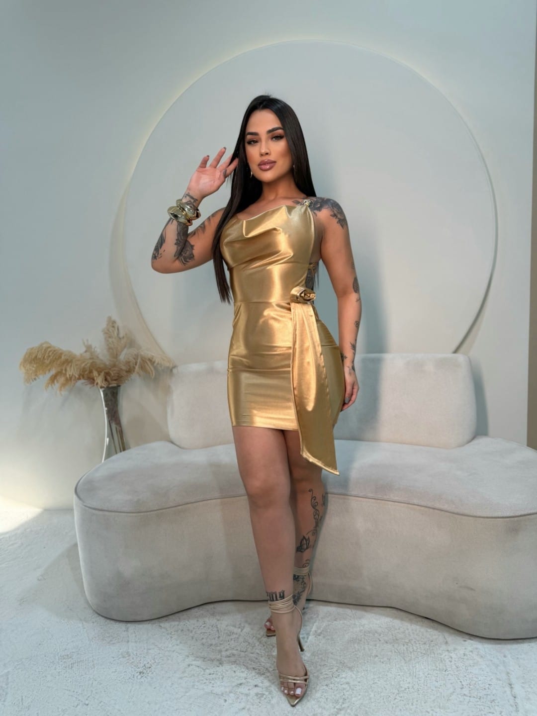 Vestido Rosa Feminino