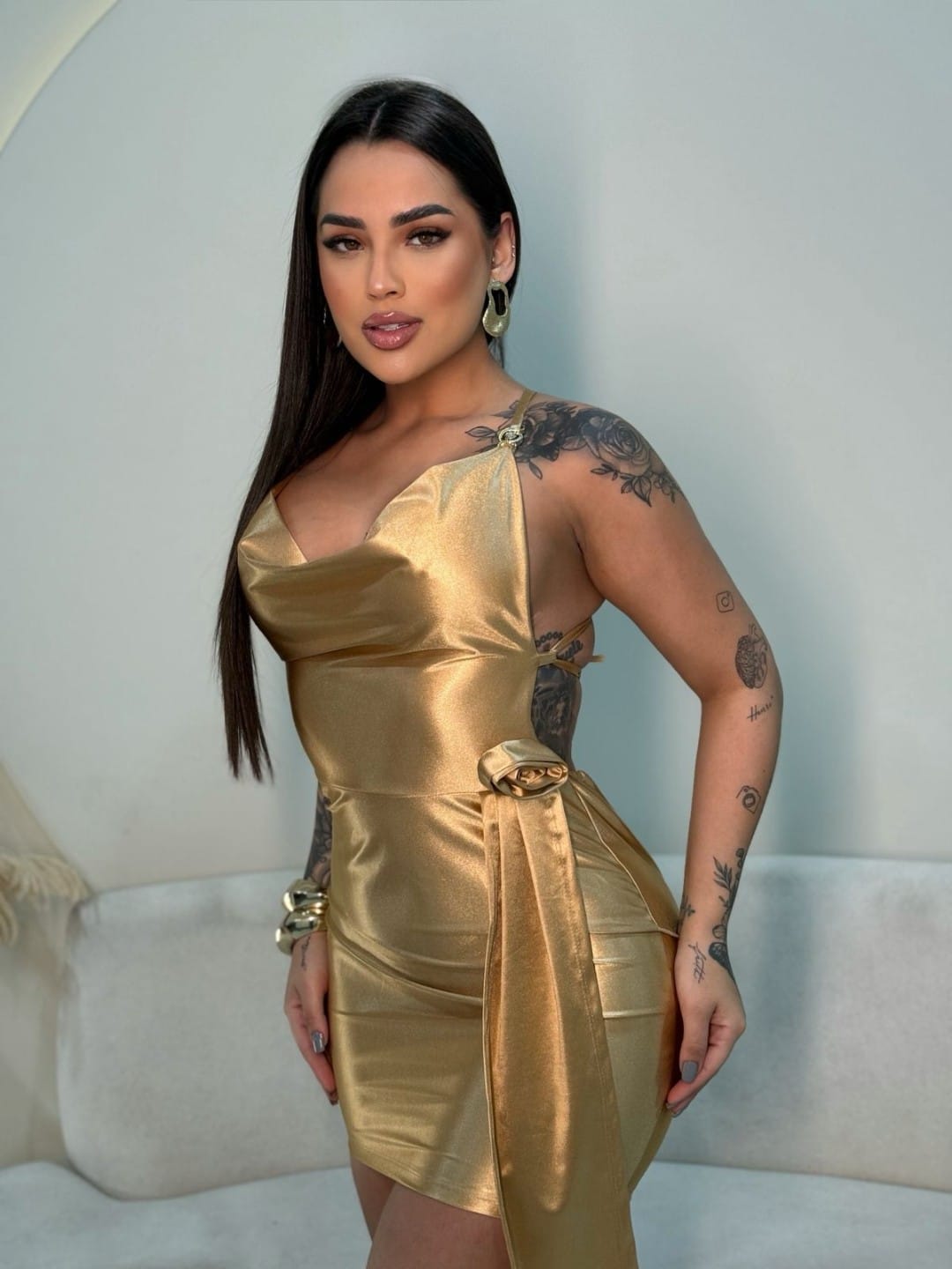 Vestido Rosa Feminino