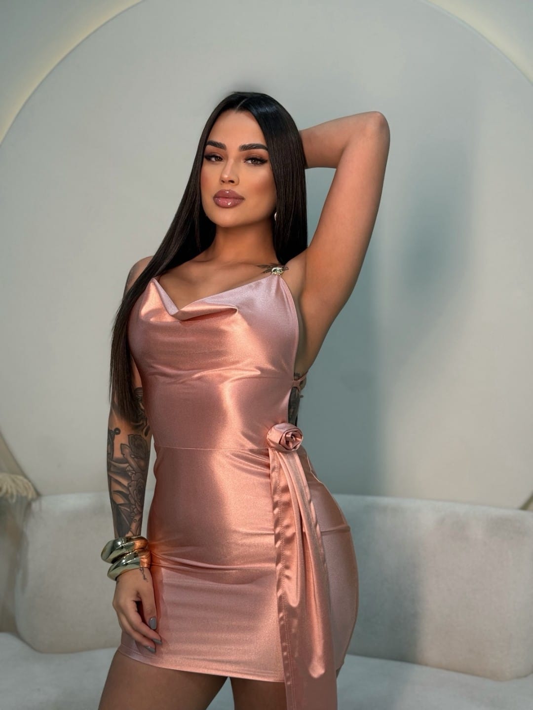 Vestido Rosa Feminino